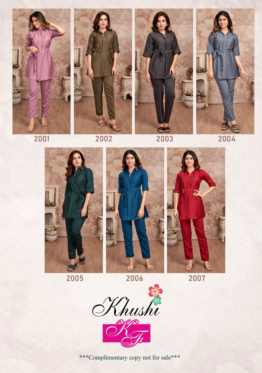 Khushi Sophia Plain Cord Sets Western Catalog